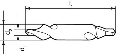 Středicí vrták bez plošky DIN333 HSS tvar R typ N 60° 10mm GÜHRING