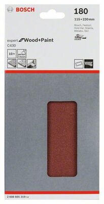Brúsny list C430, 10-kusové balenie 115 x 230 mm, 180
