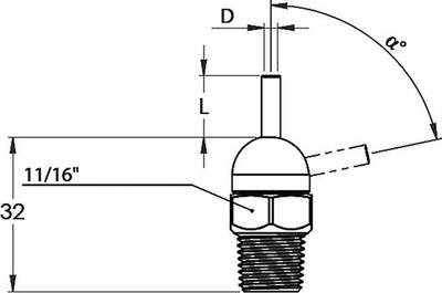 Vysokotlaká tryska CD pro hadice na chladivo 1/4" 70bar Ø2,2x31,8mm šedá LOC-LINE