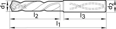 Spirálový vrták SL tvrdokov FIRE vnitřní chlazení stopka 6537-HE 5xD 3,20mm GÜHRING