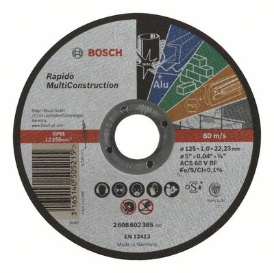 Rovný rezací kotúč Rapido Multi Construction ACS 60 V BF, 125 mm, 1,0 mm