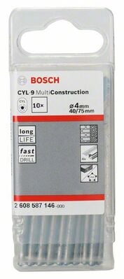 Viacúčelové vrtáky CYL-9 Multi Construction 4 x 40 x 75 mm, d 4 mm