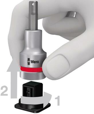 Sada adaptér-bity 1/2" vnitřní 6-hran dlouhý, přídržná funkce 6 ks. Wera