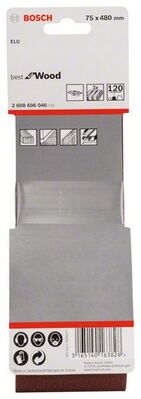 3-dielna súprava brúsnych pásov X440 75 x 480 mm, 120