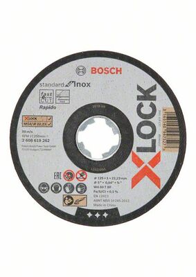 Rovné rezanie X-LOCK Standard for Inox 10 x 125 x 1 x 22,23 mm  WA 60 T BF, 10 x