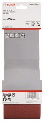 3-dielna súprava brúsnych pásov X440 100 x 620 mm, 60