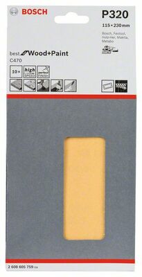 Brúsny list C470, 10-kusové balenie 115 x 230 mm, 320