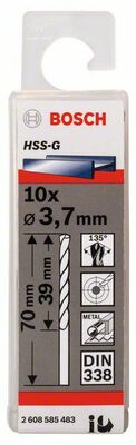 Vrtáky do kovov HSS-G, DIN 338 3,7 x 39 x 70 mm