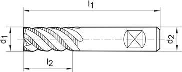 Hrubovací fréza x-SPEED dílenská norma dlouhá dílenská norma typ HR stopka HB Z4 12mm FORMAT