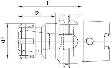 Kleštinový upínač DIN69893A-ER HSK-A100 40x120mm HAIMER