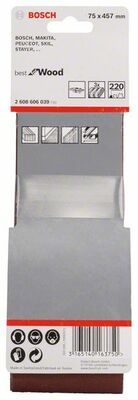 3-dielna súprava brúsnych pásov X440 75 x 457 mm, 220