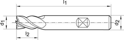 Výkonnostní fréza tvrdokov TiALN stopka HB Z4 20/R1,5mm FORMAT GT