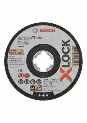 Rovné rezanie X-LOCK Standard for Inox 115 x 1 x 22,23 mm 115 x 1 x 22.23 mm