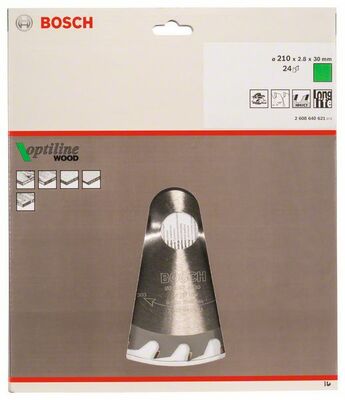 Pílový kotúč Optiline Wood 210 x 30 x 2,8 mm, 24