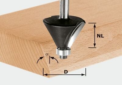 Fazetovacia fréza HW S8 D36/45°