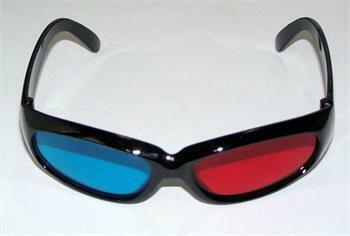 3D brýle - plastové, Red/Cyan, dětské (malé 3D brýle pro děti 3-8 let), černé