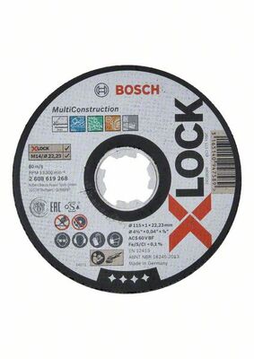 Rovné rezanie X-LOCK Multi Material 115 x 1 x 22,23 ACS 60 V BF, 115 mm, 1,0 mm