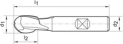 Rádiusová fréza krátká DIN327 HSSCo8 TiALN typ N 19mm FORMAT