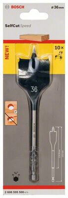 Plochý frézovací vrták Self Cut Speed, so šesťhrannou stopkou 36 x 152 mm