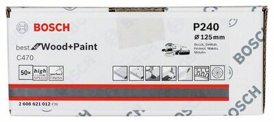 Brúsny list C470, 50-kusové balenie 125 mm, 240