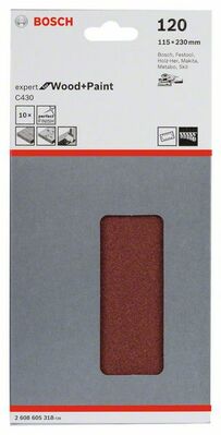 Brúsny list C430, 10-kusové balenie 115 x 230 mm, 120