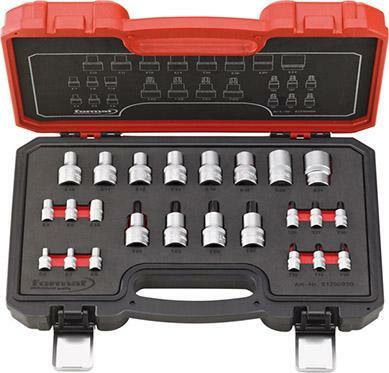 Sada nástrčné klíče 1/4" a 1/2" T10 do T55 a E4 do E24 24 ks. FORMAT