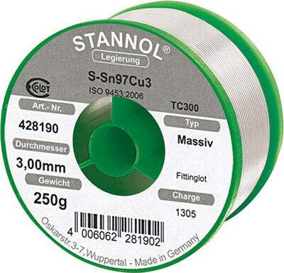 Pájka na tvarovky 428190 250g Ø3mm Stannol