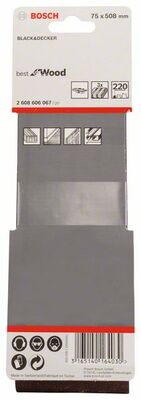 3-dielna súprava brúsnych pásov X440 75 x 508 mm, 220