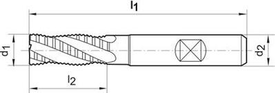 Hrubovací fréza krátká DIN844 HSSCo8 TiALN typ HR 6mm FORMAT