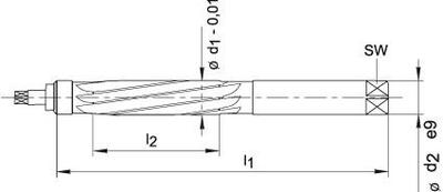 Ruční výstružník D859 HSS 20,0mm BECK