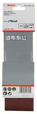 3-dielna súprava brúsnych pásov X440 75 x 533 mm, 120